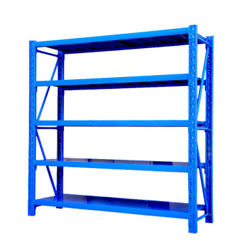 施尔福轻型货架仓储180kg/层家用置物架仓库货架库房展示架金属层架蓝色长100*宽40*高200cm五层主架